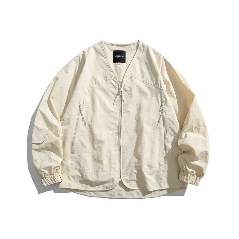 Spring Autumn Outdoor Lightweight Jacket Men Japanese Streetwear Fashion Loose Casual Cargo Bomber Jacket City Cardigan Coat S261017AJ41