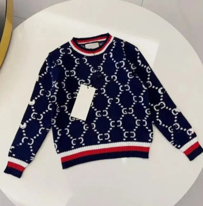 Designer Kids Sweater Luxury Boys Girls Warm Pullover High Quality Winter Sweatshirt Soft Baby Knitwear 90150cm adaa