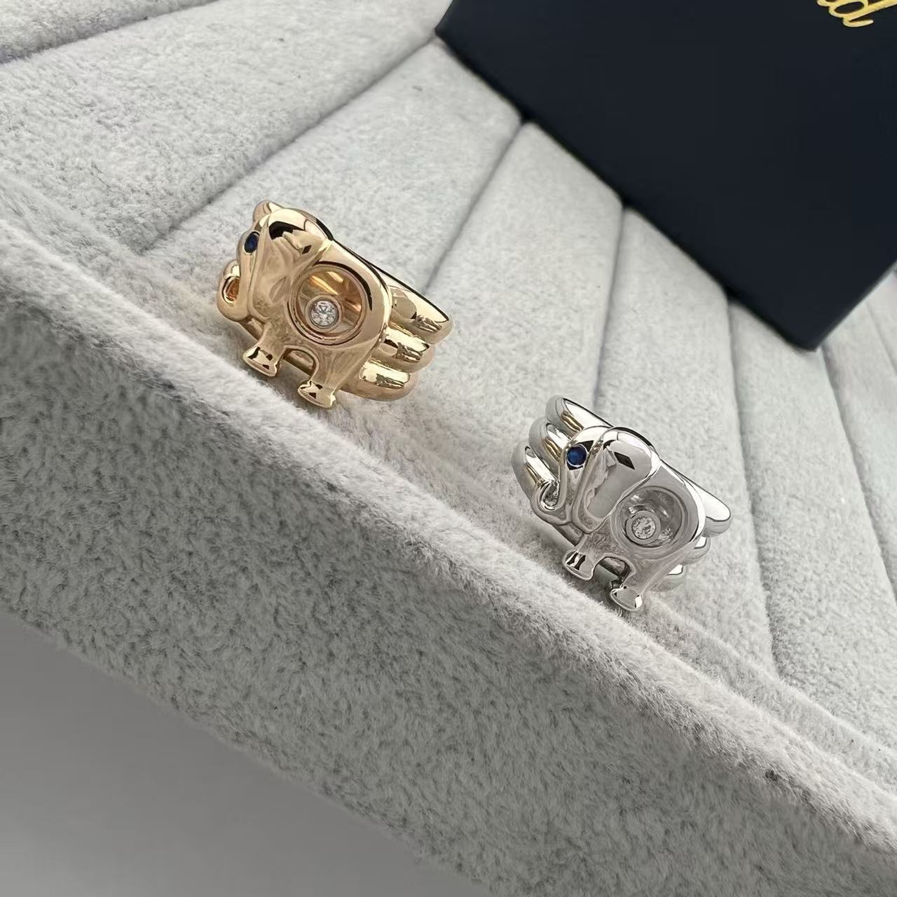 Chopardlies Chopardity Jewelry Ring Designer Chopars Happy Diamond Ring For Women Wedding Ring Single Diamond Ring High Version White Gold And Rose