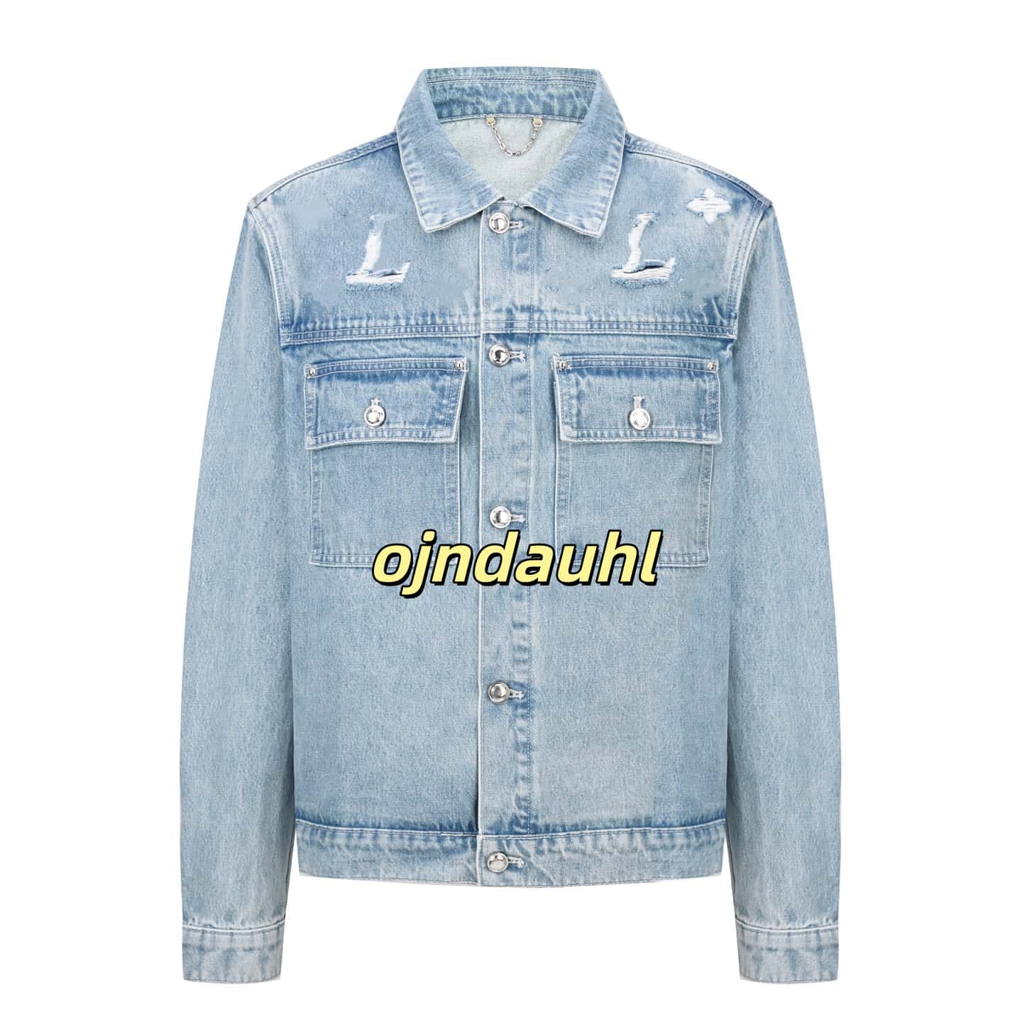 jacket designer Jacket mens jacket Burnout Ripped Distressed Denim Jacket Washed Loose Denim Jacket Embroidered Cargo Jacket Thick Cotton Jacket 181