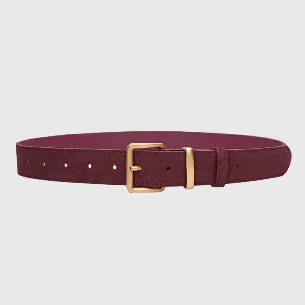 Belt Luxury Suede Pu Leather for Women Style with Gold Pin Buckle 2.8cm Wide Waisand for Dresses Jeans cessories M261016