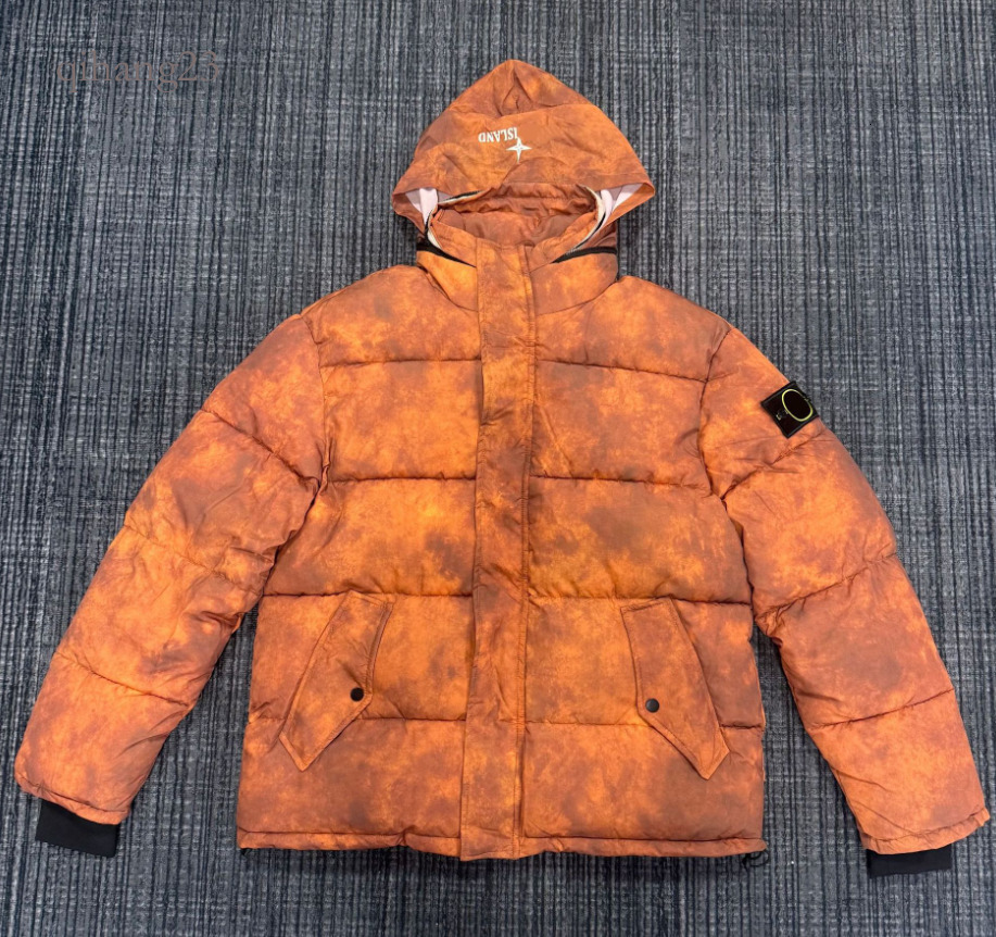 Stone Is Jacket Men Designer Stonely Puffer Jacket Compass Badges Parkas Winter Warm Down Jackets Tie Dye Armband Made Old Washed Outerwear Duck Dow