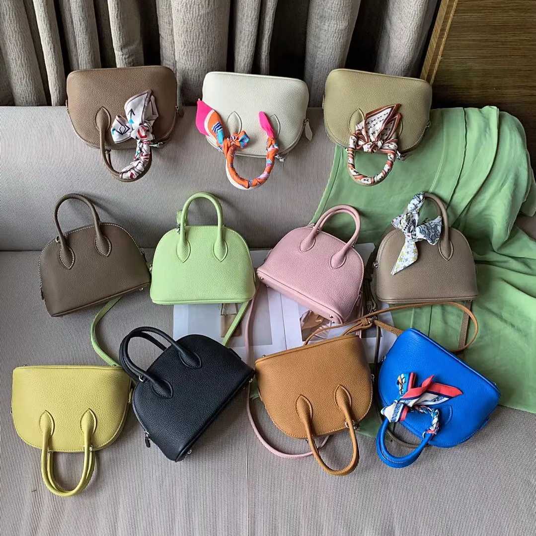Evening Bags Totes Women's Shell Bag Fashion Cow Leather Small Handbag Simple Shoulder Bag Ladies Classic Crossbody Bags Multi Color Messenger