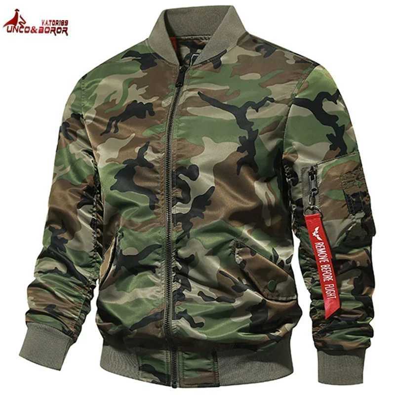 Bomber Jacket Men Winter Autumn College Camouflage Jackets Men Motorcycle Coat Windproof Army Pilot Military Jacket Streetwear S261017UPE5
