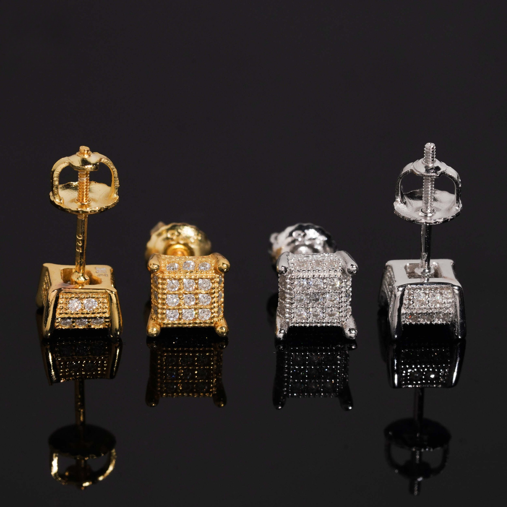niche women's earrings S925 silver inlaid with VVS moissanite hip-hop trendy jewelry direct supply