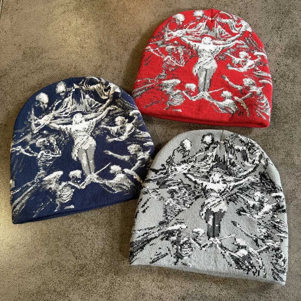 Beanie/Skull Caps American Style High Quality Retro Print Winter Skullcap 100%Cotton Stretchable Casual Hat Knitted Beanie Men WomenT261017
