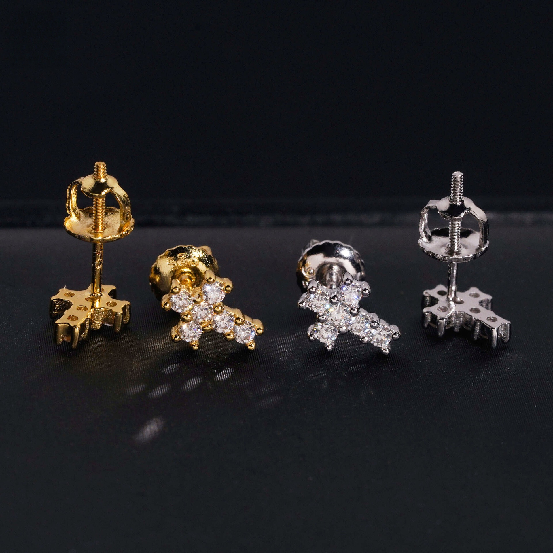 Exquisite style cross earrings, S925 silver fully inlaid with moissanite, passes testing, suitable both men women for daily wear and parties