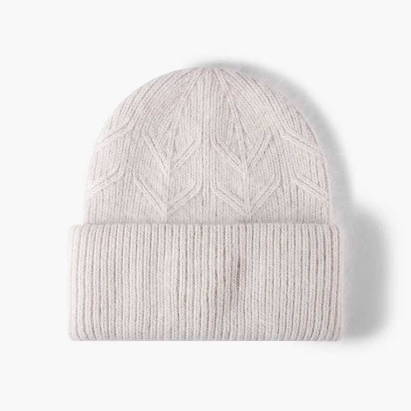 Beanie/Skull Caps New Cool Women Solid Winter Beanie Cap Hat Lady Female Real Rabbit Fur Warm Windproof Knitted Adult Cover Head Cap Hat For WomenT2