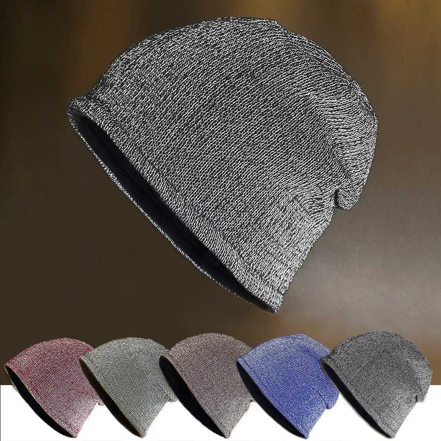 Beanie/Skull Caps New Fashion Night Reflective Hat Autumn Winter Beanies Men Women Sport Outdoor Fleece Lined Knitted Hats Warm Cap With Unisex Q261