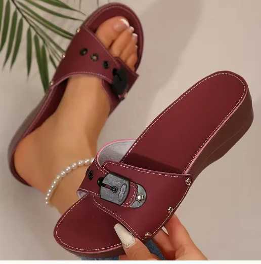 Women's Sandals Luxury Heels Shoes For Summer Woman Sandals Soft Wedges Heeled Sandalias Mujer 2026 Sandals Summer Slippers Q261015