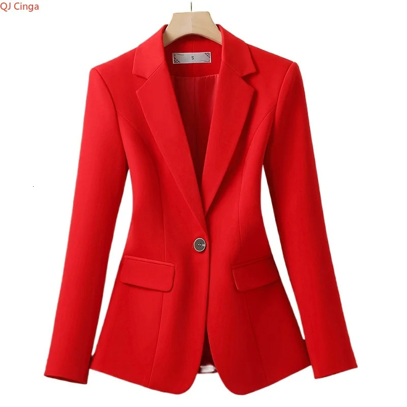 Bright Red Women's Suit Jacket Stylish Fitted Coat Black Asiansized Young Girl Blazers 2026 261015