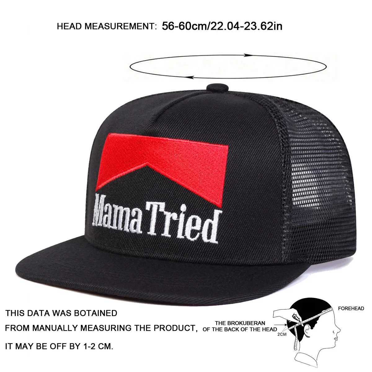 Embroidery Unisex MAMA TRIED Hip-hop Net Hats Spring Summer Outdoor Adjustable Casual Baseball Caps Trucker Caps Sunscreen Hat M261016
