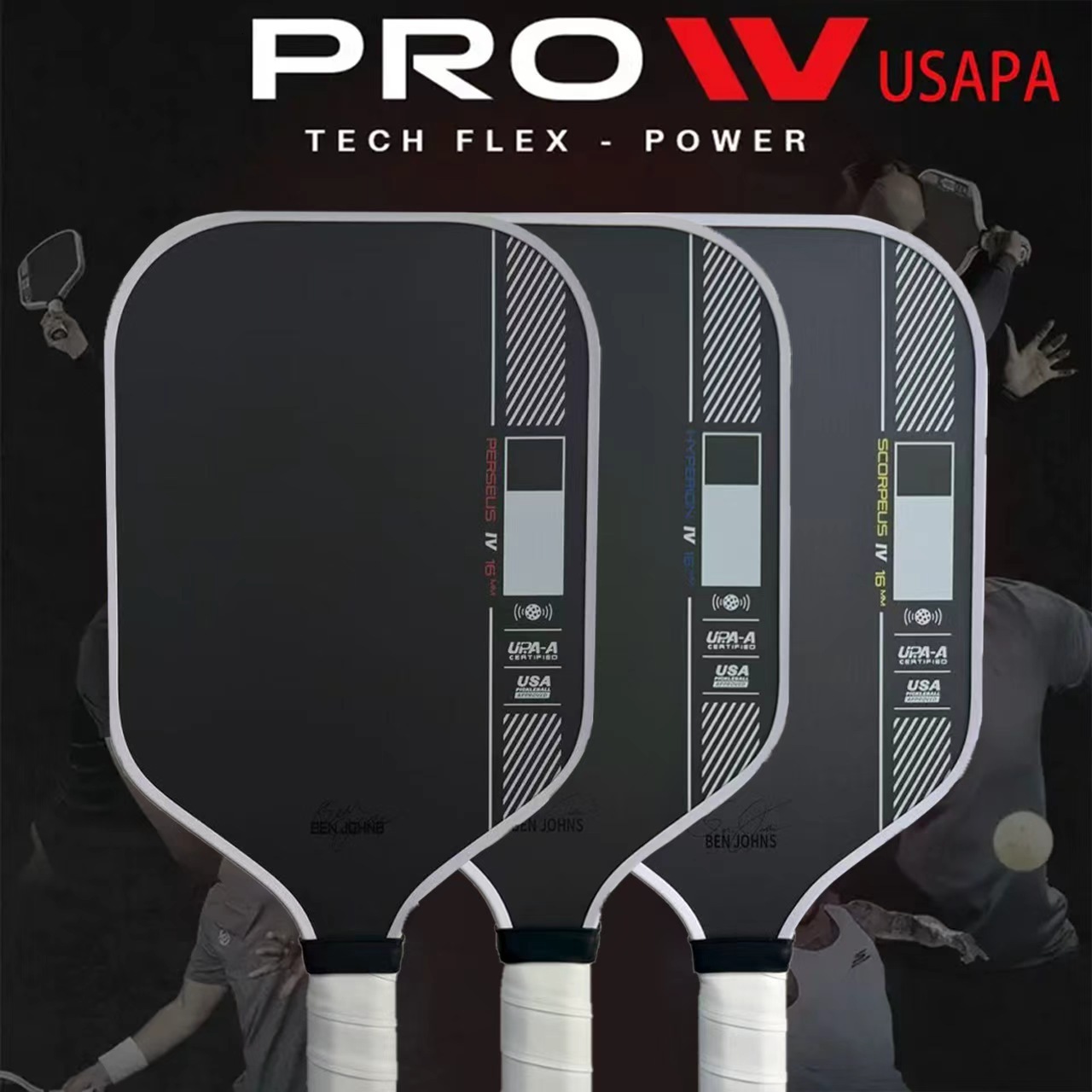 IV T700 Carbon Fiber Pickleball Paddle Reinforced Grip for Power and Spin Non-Slip Handle Polymer Core Unisex 26Y1017