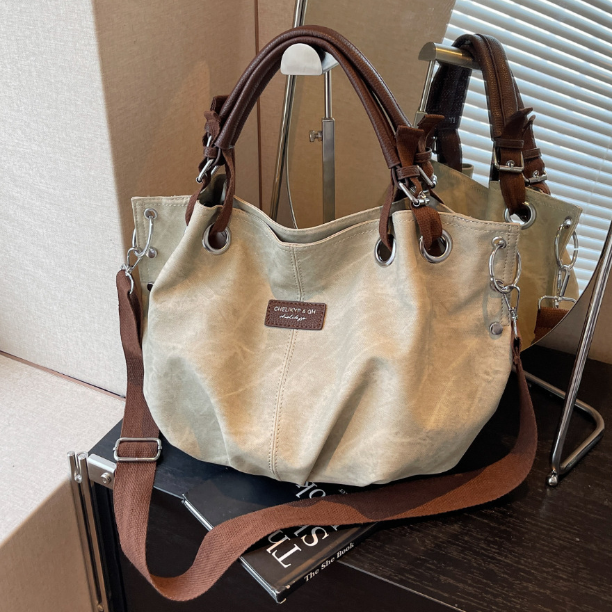 American Retro Casual Tote Large Capacity Pleated Personality Shoulder Street Fashion Commuting Women's Crossbody Bag dhmallking