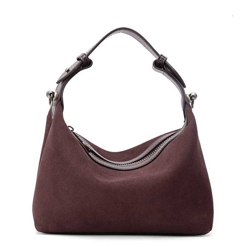 Cross Body Suede Women's Handbag Tote Female Designer Natural Genuine Leather Shoulder Bags Ladies Versatile Commuter Underarm Bag H261016