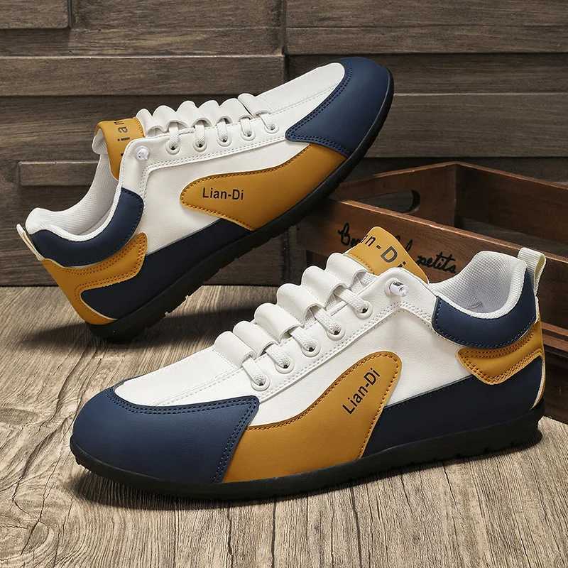 Casual Shoes Low-Top Men's Shoes Large Size New Spring and Autumn Models Leather Breathable Casual Sports Shoes Soft Sole Non-Slip Driving Men&
