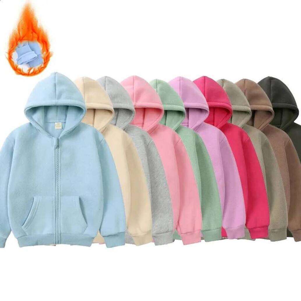Girls Hoodie Kids Winter Outerwear Fleece Warm Thick Zipper Hoodies For Boys Casual Sport Girl Tops Clothes pullover 2 12 Years Teen School Sweatshi