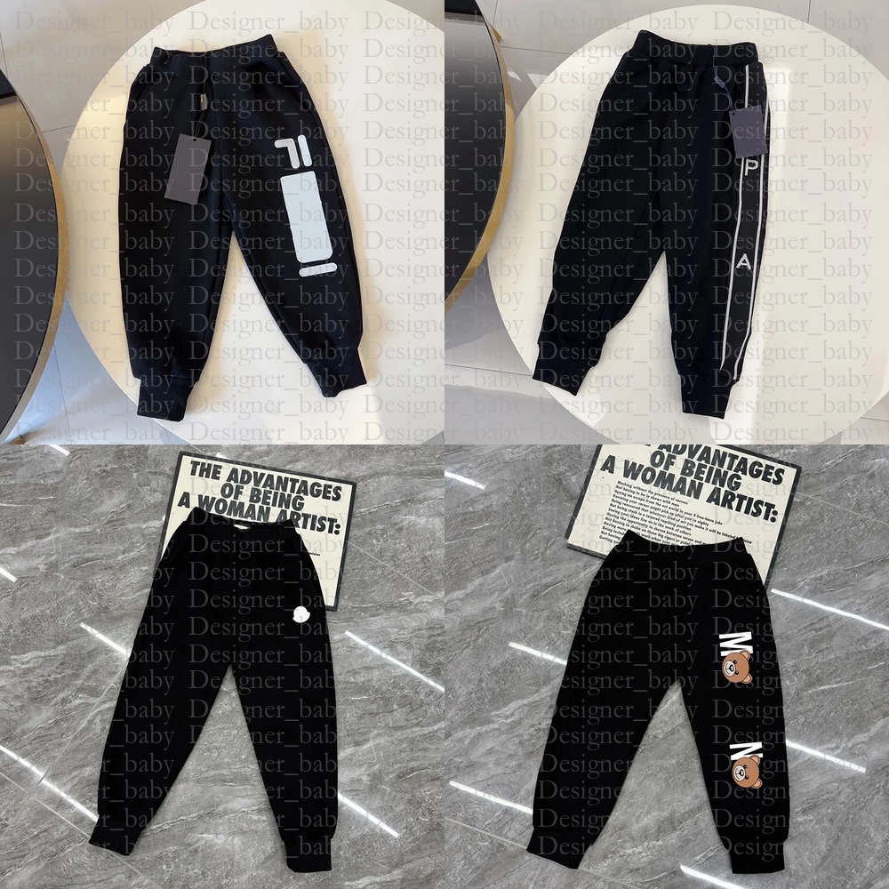 Black Trousers For Kids Clothing Designer Children Sports Clothes Luxury Pencil Boys Girls Sweatpants Fleece lined Casual Pants Kid DPD2510112