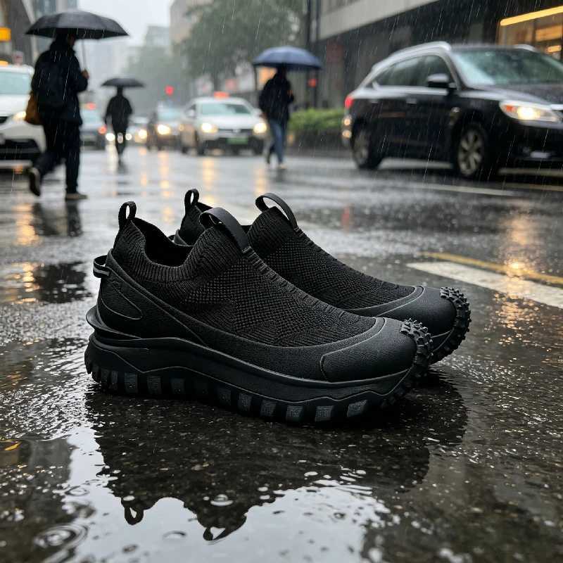 Casual Shoes Platform Sneaker Mens Shoes Summer New Fly Woven Mesh Breathable Comfortable Mens Casual Soft Sole Fashion Black Slip On Shoes H261016