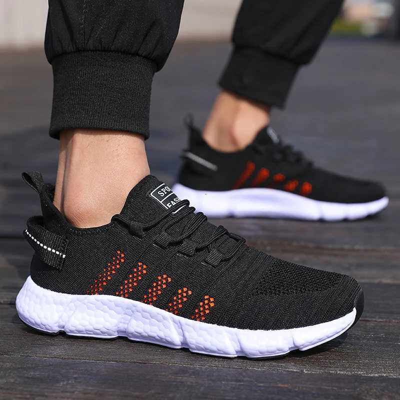 Casual Shoes Men's Cushioned Running Shoes Knitted Mesh Breathable Soft Soled Sneakers Fashion Forward Lightweight Outdoor Exercise Shoes H2610