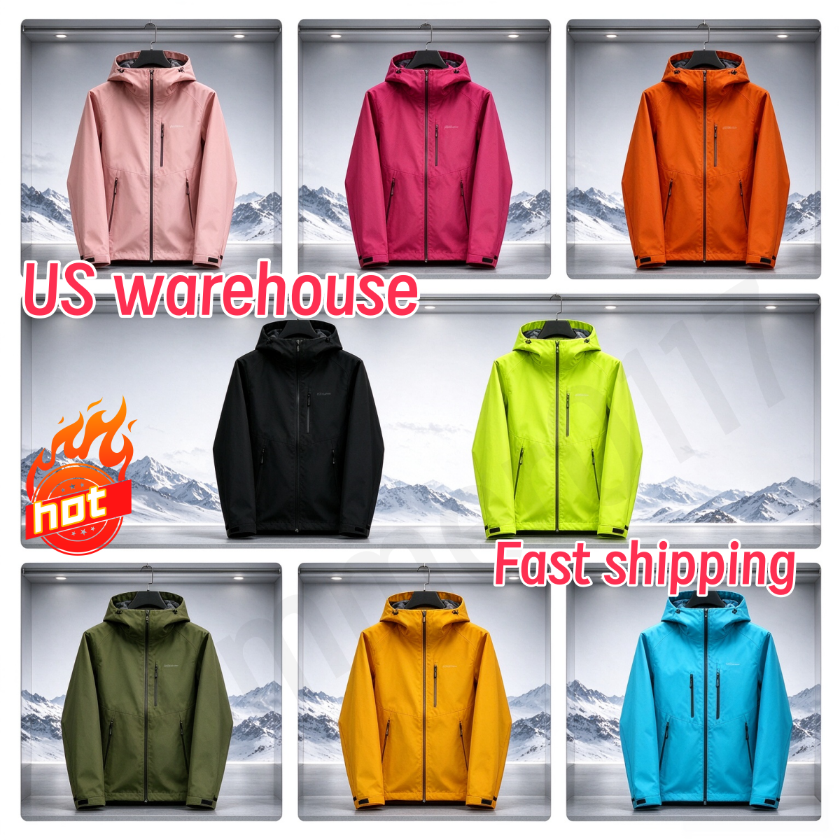 Men Women Gore Tex Hard Shell Ski Jacket Waterproof Windproof Hooded Zip Up Windbreaker High End Designer Trendy Arcs Outdoor Coat US warehouse