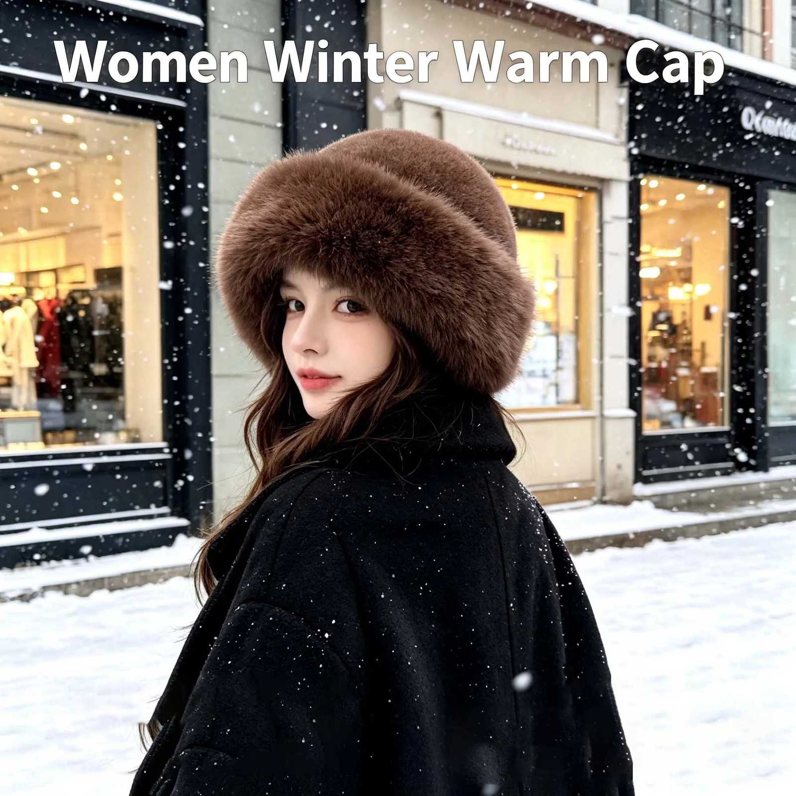 Beanie/Skull Caps Women Winter Thick Warm Furry Beanie Hat Imitation Mink Fur Russian Cap Solid Color Plush Brimless Casual Ski Outdoor Headwear Q26