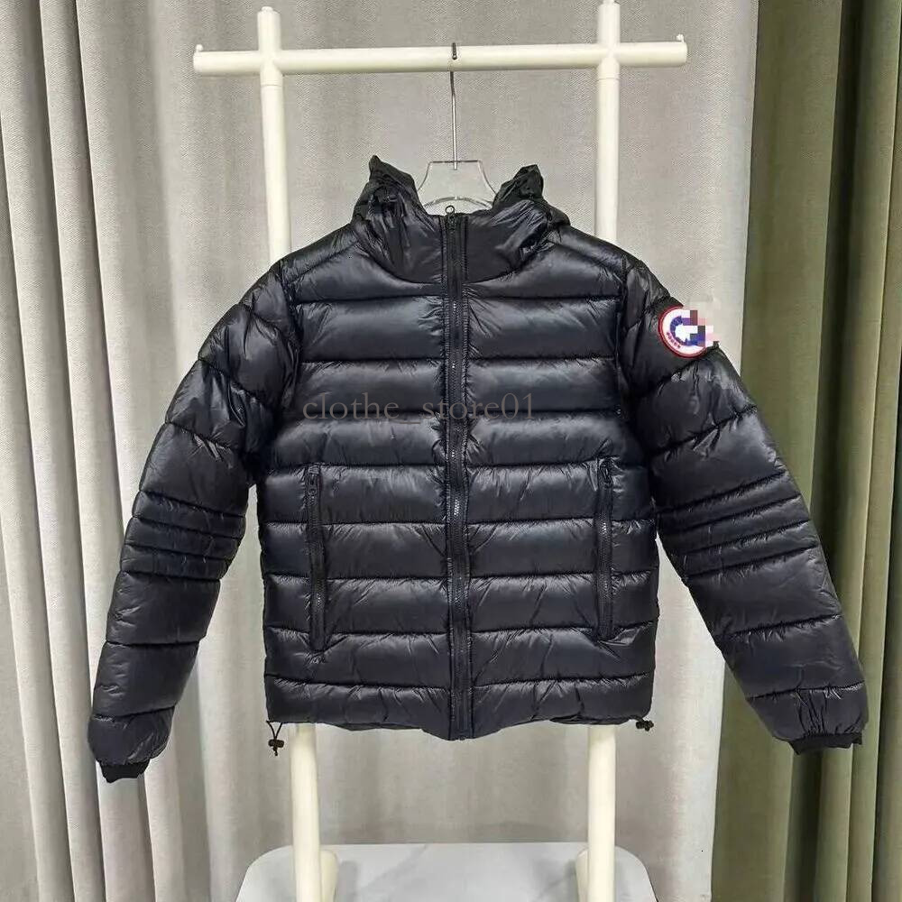 Canada Jacket Goocepuffer Men's Warm Solid Color Hooded Logo Series Jacket In Silver Black Green Winter Coat For Men Canada Jacket Gooced Puffe