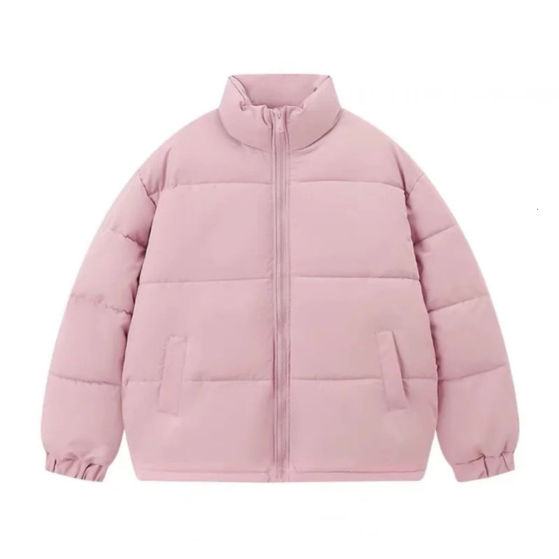 Unisex Couple Classic Solid Color Coat Women Trendy Warm Winter Padded Outerwear Jacket for Men and Women 261016