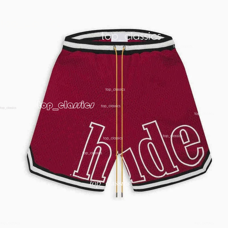 Rhudemenlys Shorts Men Women Casual Mesh Leather Track Breathable Summer Swim Elastic Waist Drawstring Rhuds Shorts c04