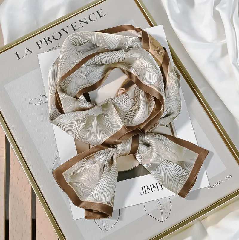 Mulberry Silk Scarf Women's Thin Ribbon Spring and Summer Double-sided Scarf S261017OUVQ
