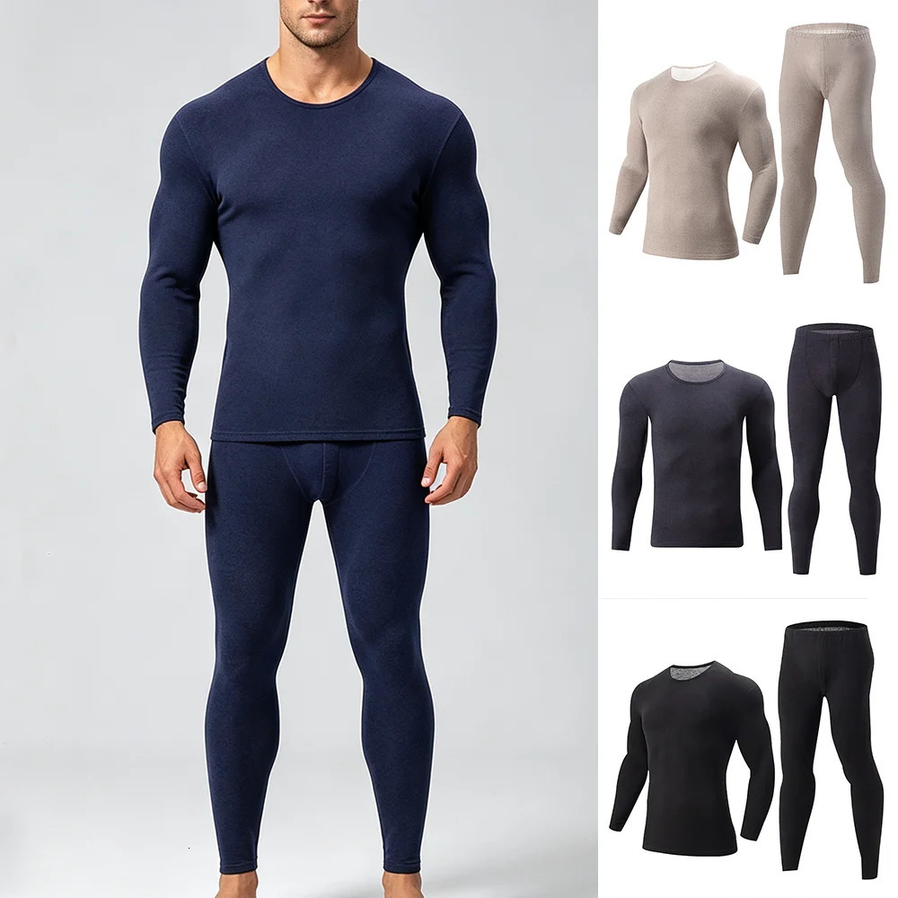 2Pcs Autumn Winter Men's Thermal Underwear Set Keep Warm Undershirts Long Johns Thick Clothes Comfortable Thermo Sets 260922