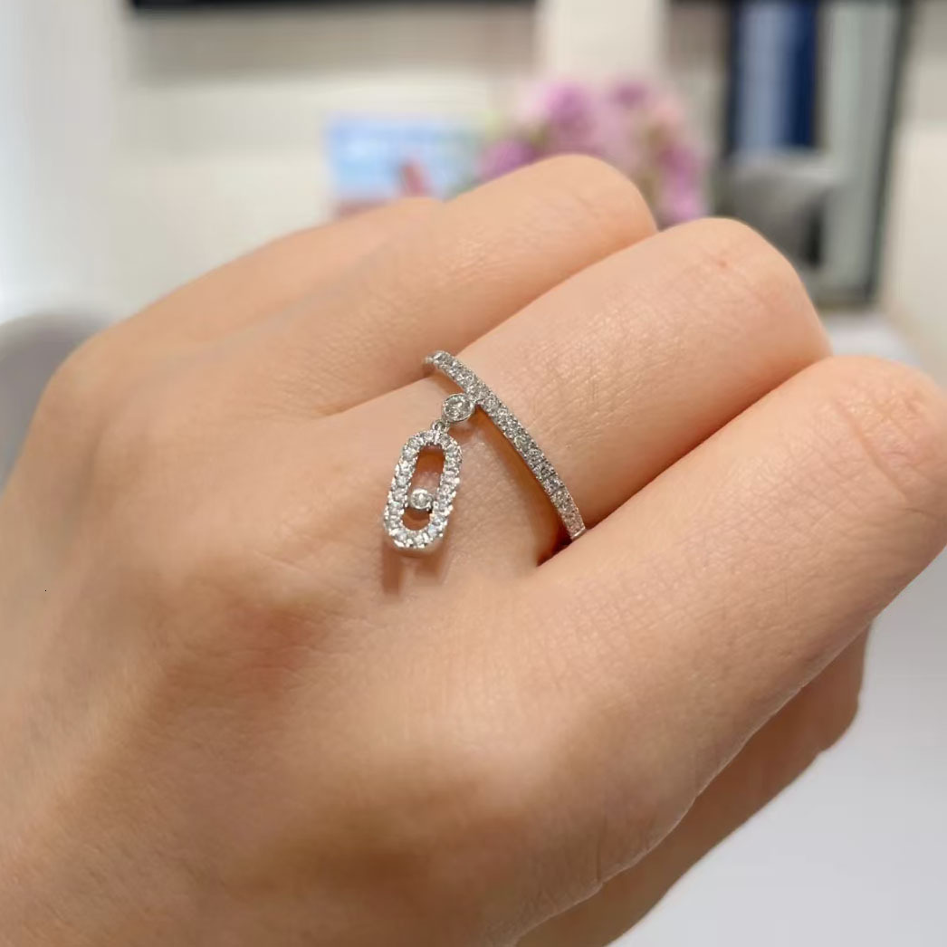 Mesikaa Ring Woman Jewelry Designer Messikaas Ring For Woman Men Band Rings Sika Ring Single Diamond Tassel Sliding Fashion Versatile Jewelry