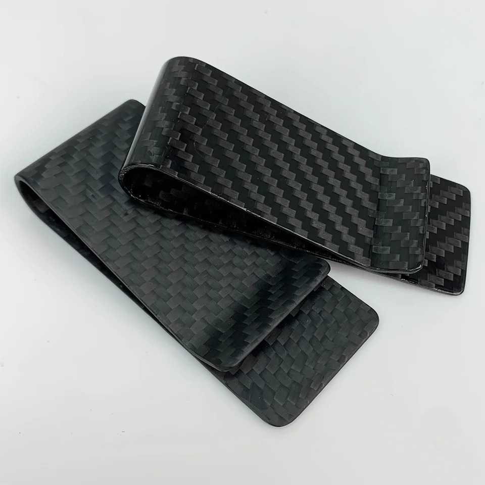 Wholsale Lightweight Slim 100% Carbon Fiber Money Clip 28mm Mini Card Clips Holder For Men 261017