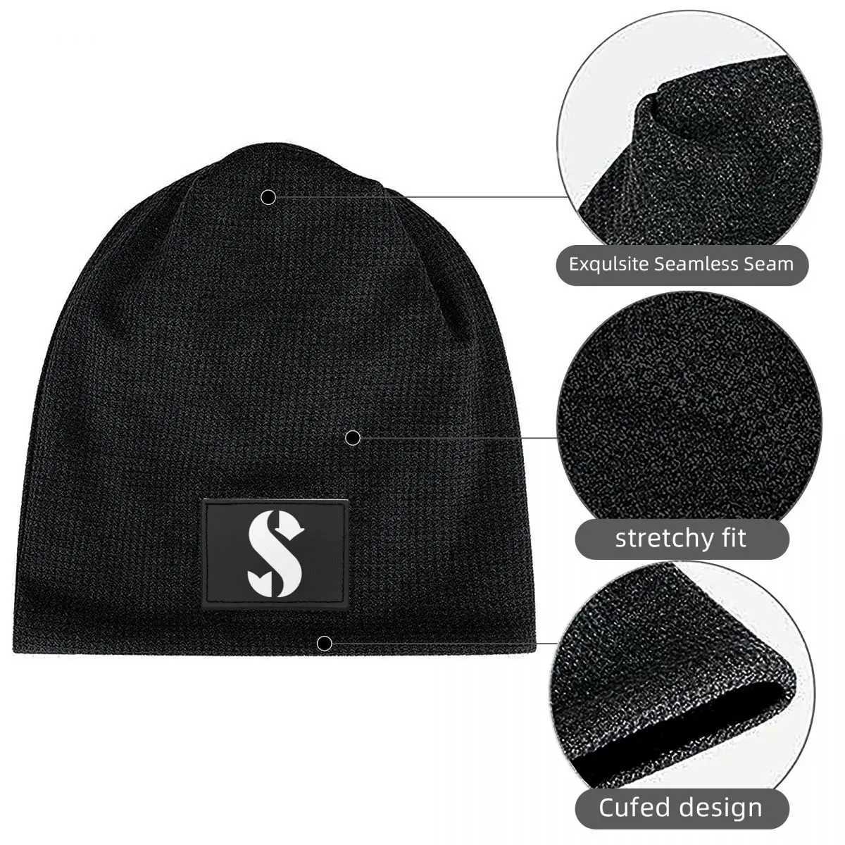 Beanie/Skull Caps Scubapros Dive Diving Waffle Knit Fleece Lined Beanie with PU Leather Patch Unisex Warm Winter Soft CapT261017
