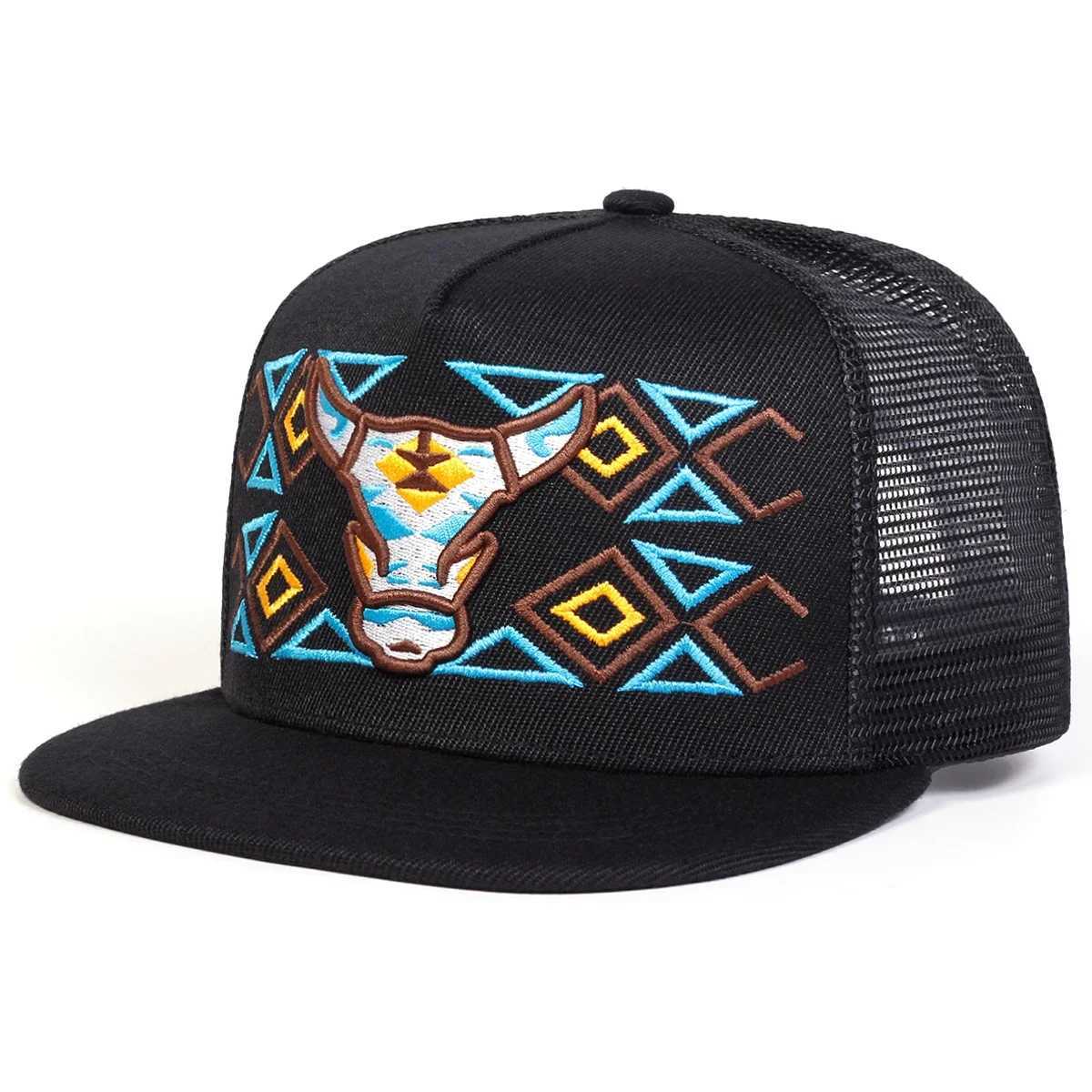 Head Unisex Embroidery Ox Hip-hop Net Hats Spring And Summer Outdoor Adjustable Sports Casual Baseball Caps Sunscreen Hat M261016