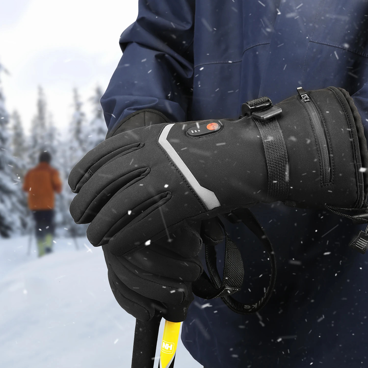 Electric Heated Gloves Motorcycle Winter Moto Heated Gloves Warm Waterproof Rechargeable Heating Thermal Gloves For Snowmobile 261016