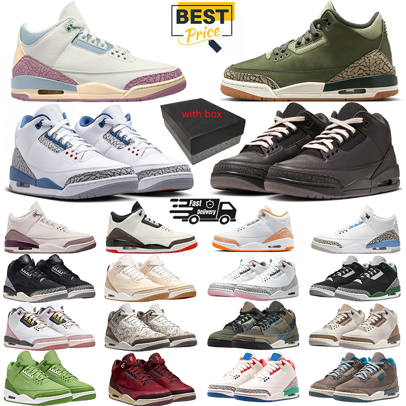 Top Qualily Designer 3 3s Basketball shoes White Cement Easter Orange Citrus Raw Indigo Denim EI Vuelo Fruits Of Our Labor Sneakers for Men and woma