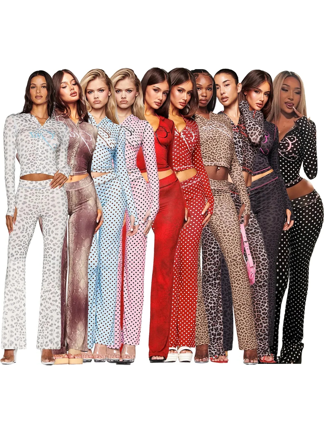 i am gia Womens Tracksuit Piece Set Designer Sports Suit For Women Flared Pants Zip up Long Sleeve High Quality Spring Top Low Waist Micro Social gi