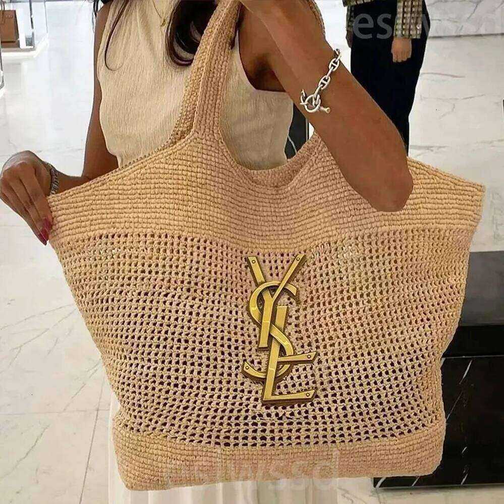 ICARE Maxi Beach Designer Handbag Raffia Hand Embroidered Straw Women Summer Luxury Top Woven Large Capacity Shopping Bag Vacation Tote Bag 1B