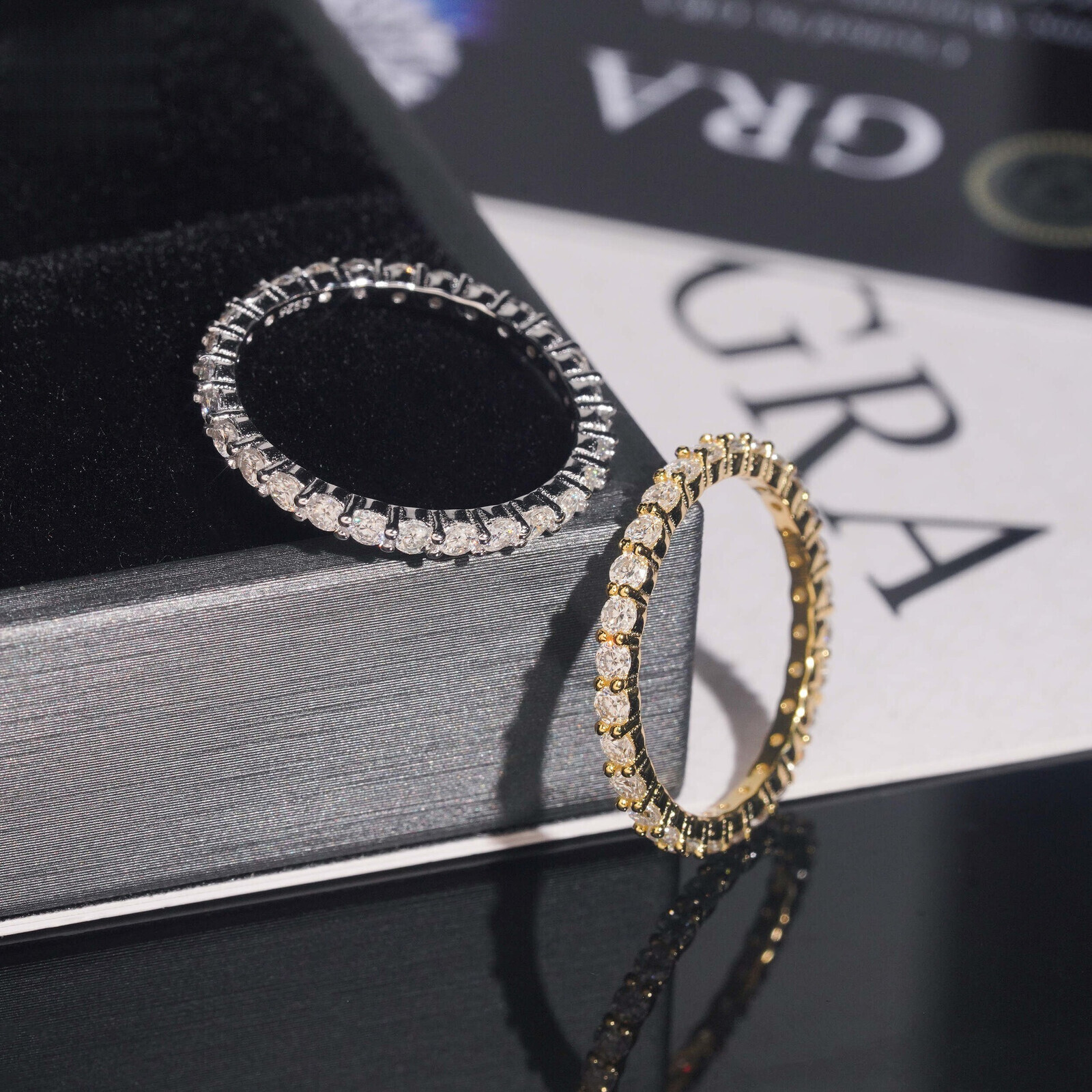 best-selling, niche design, 2mm diamond-studded ring, S925 silver setting, VVS moissanite, style women's ring