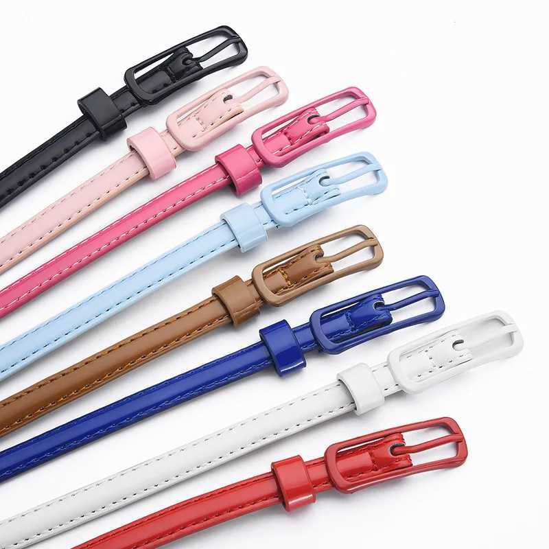 Thin Belt for Dress Fashion Sweater Jean Fashion Candy Colors Simplicity Solid Color PU Patent Leather Waisand Belts for Women M261016