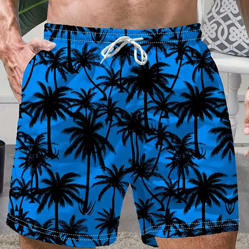 2026 Summer Beach 3D Digital Print Casual Athletic Five-Point Shorts, Men's Clothing Free Shipping