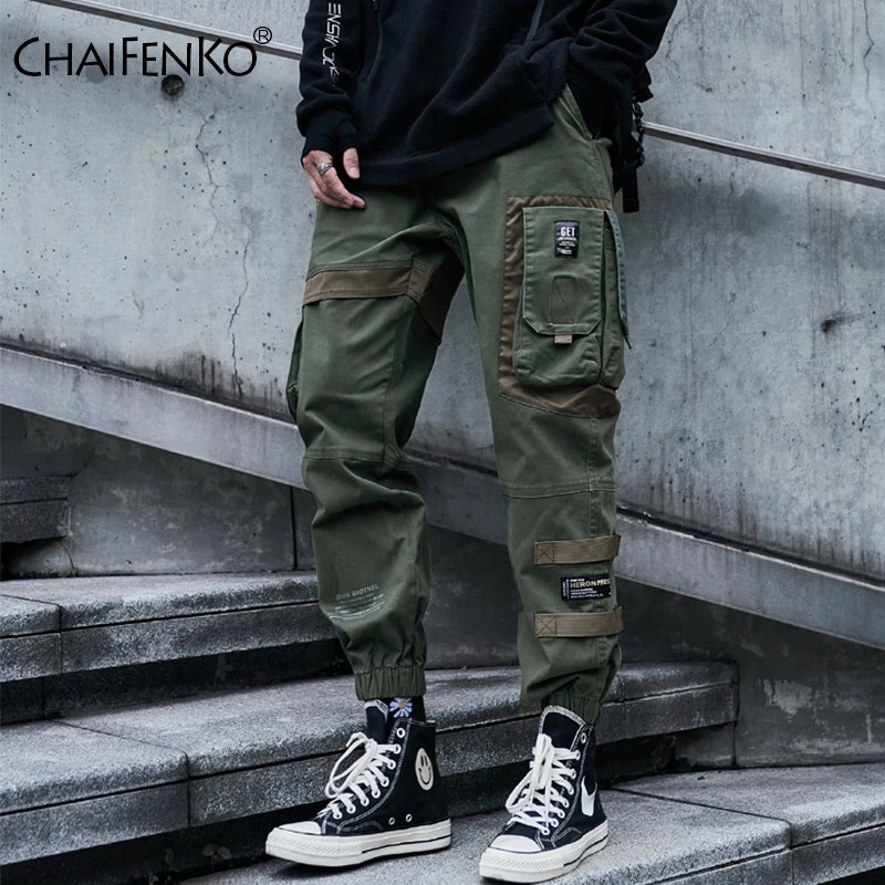 CHAIFENKO Hip Hop Cargo Pants Men Fashion Harajuku Black Harem Pant Streetwear Joggers Sweatpant MultiPocket Casual Mens 261017