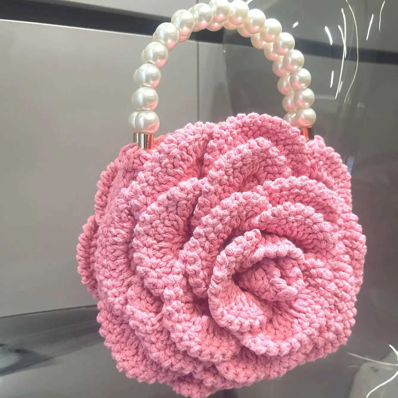 Evening Bags handmade Crochet flower shape Evening clutch Bag Purses and handbag Designer banquet bag Women's bag H261016