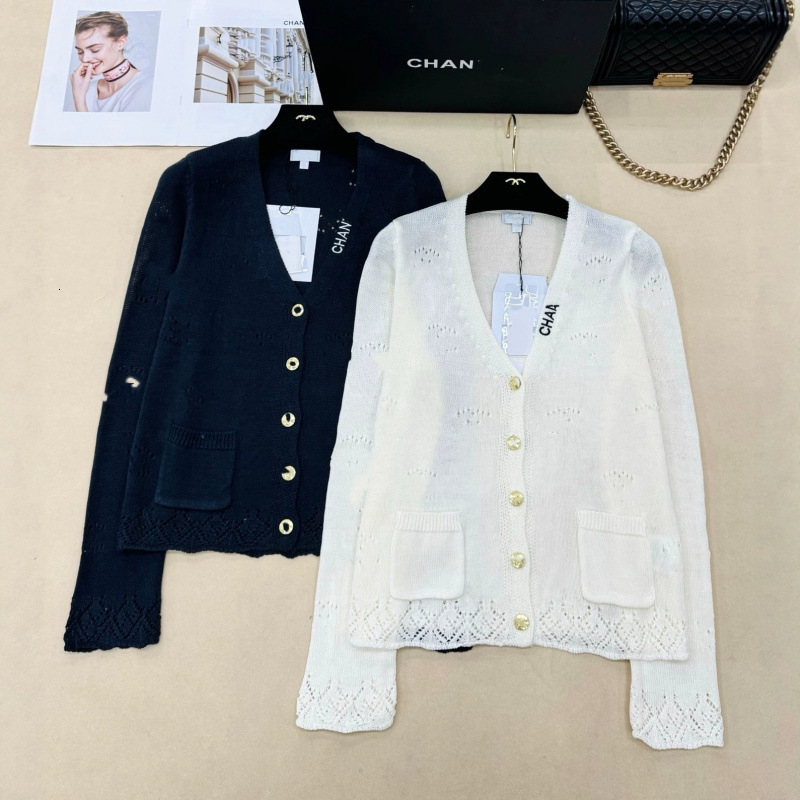 Designer High-End Early Autumn New Model, Solid Color Simple V-Neck Knitted Long-Sleeve Cardigan af66