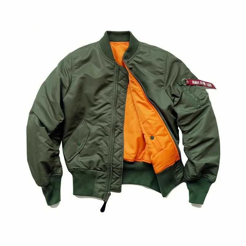 American Style Thickened Baseball Uniform Autumn Winter Army Green MA-1 Bomber Jacket Plus Size Stand Collar Work Jacket For Men S261017W5JF