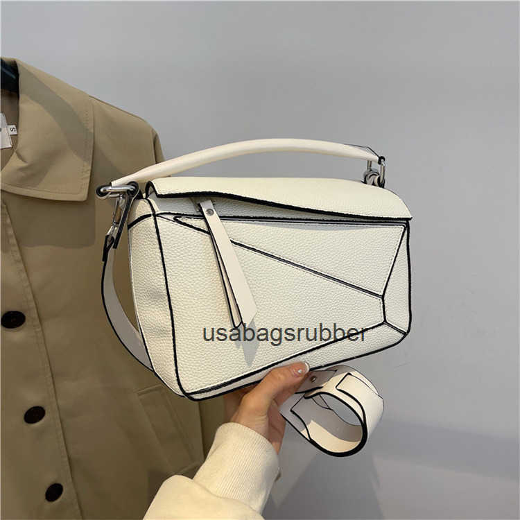 Luxury Designer Style 2026 new solid color patchwork bags featuring a crossbody design geometric folding and a handheld shoulder bag style