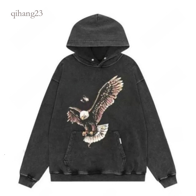Owners Club Hoodie Designer Hooded Retro Washed Trendy Gothic High Street Style Hoodie Outdoor Casual Loose Daily Wear Long Sleeve Pullover Washed L