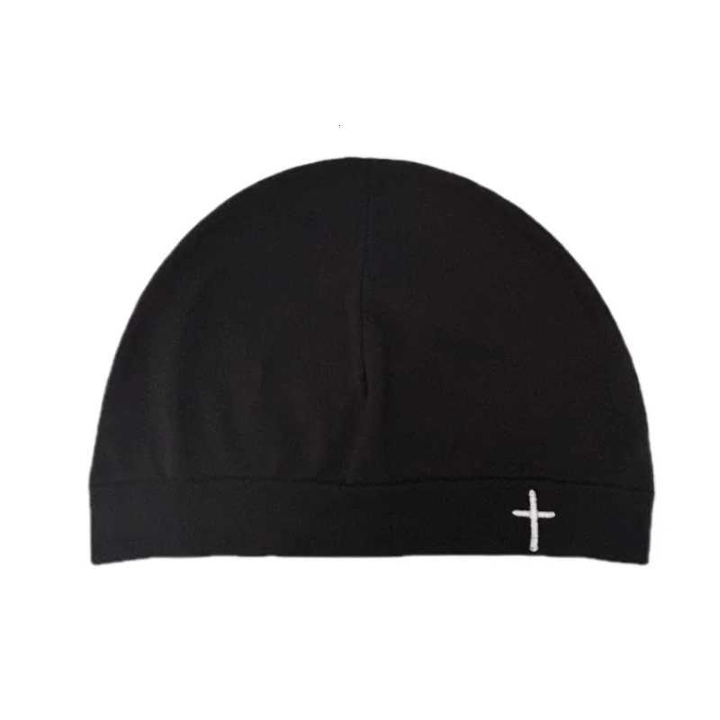 Beanie/Skull Caps Cross Embroidered Skull Cap Thin Beanie Soft Breathable Stretch Hat for Men Women Casual Streetwear Travel Outdoor All SeasonT2610