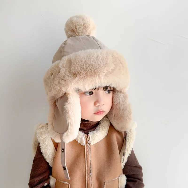 Trapper Hats Baby Hat Autumn Winter Windproof Warm Hat Children's Ear Protection Pullover Hat Boys Girls Thickened Plush Lei Feng HatT261017